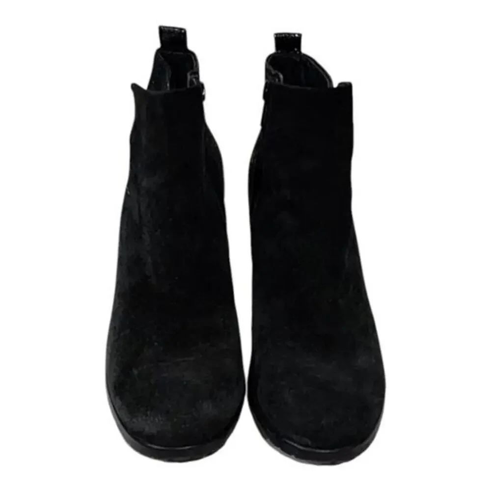 Paul Green rocking ankle boots black suede and metallic leather women's Size 7.5